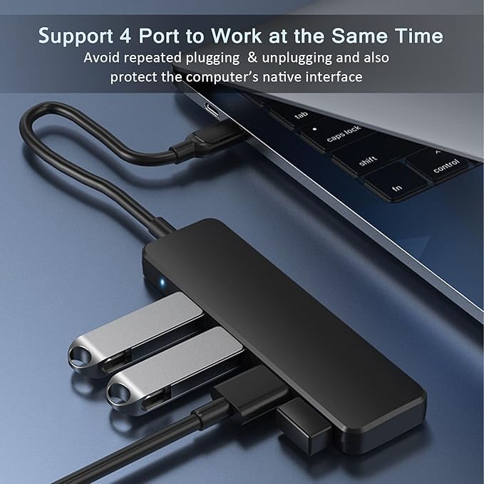 USB 3.0 Hub, VIENON USB Hub with 4 USB 3.0 Female Ports, USB Splitter USB Extender for PC, Laptop, Flash Drive, HDD, Console, Printer, Camera,Keyborad, Mouse-2ft