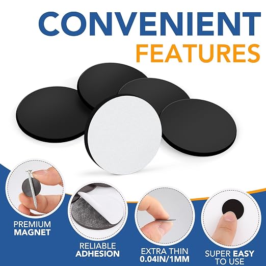DIYMAG Magnets with Adhesive Backing, 360Pcs Diameter 0.8’’ x 0.04” Fridge Magnet Dot Classroom Must Have Round Magnetic Tape Flexible Sheets for Crafts Whiteboard Refrigerator Easy Peel and Stick