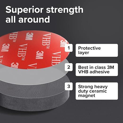 Strong Ceramic Round Magnets With Adhesive Backing (1x0.15"/25x4mm, 18 pcs) - Heavy Duty Sticky Magnets, Non-Corrosive, Versatile For Home, Office, Workshop, Whiteboard, Fridge And Hobby Use