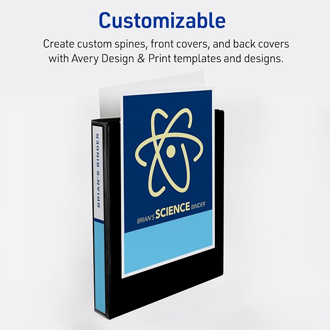 Avery Durable View 3 Ring Binders, 1 Inch Slant Rings, 250-Sheet Capacity, Assorted Bright Colors, 6-Pack (05631) – for School, Office, Teachers, Classrooms & Home Organization