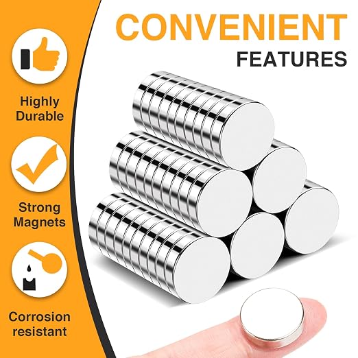 TRYMAG 15x2mm Small Disc Strong 120 Pcs Neodymium Rare Earth Magnets for Crafts, Heavy Duty Round Refrigerator Magnets for Whiteboard, Locker, Fridge, DIY, Crafts, Dry Erase Board