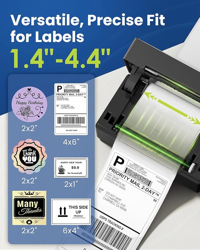 Labeer Bluetooth Thermal Shipping Label Printer with Label Holder, Wireless 4x6 Label Printer for Small Business, Compatible with iPhone, Android, Windows, Mac & Chromebook (Black)