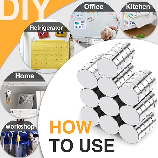 TRYMAG 120Pcs Small Round Refrigerator Magnets for Crafts, 8x3mm Mini Rare Earth Tiny Strong Neodymium Disc Magnets for Whiteboard, Fridge, Office, Hobbies, DIY