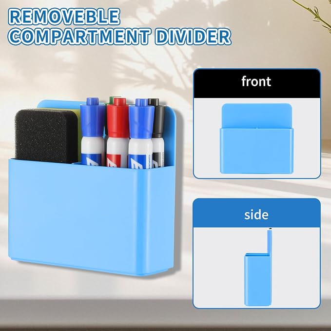 Camelmother 2Pcs Magnetic Dry Erase Marker Holder For Whiteboard Fridge | 2Slots Locker Accessories Teacher Classroom Must Haves Fridge magnets