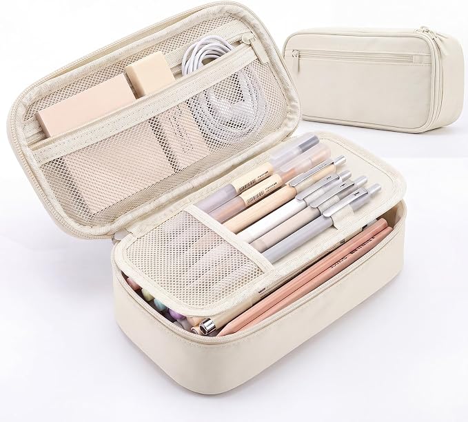 WEMATE Pencil Case, Large Storage Organizer, Makeup Bag, Teacher Must - have, Big Pencil Pouch, Marker Case for College