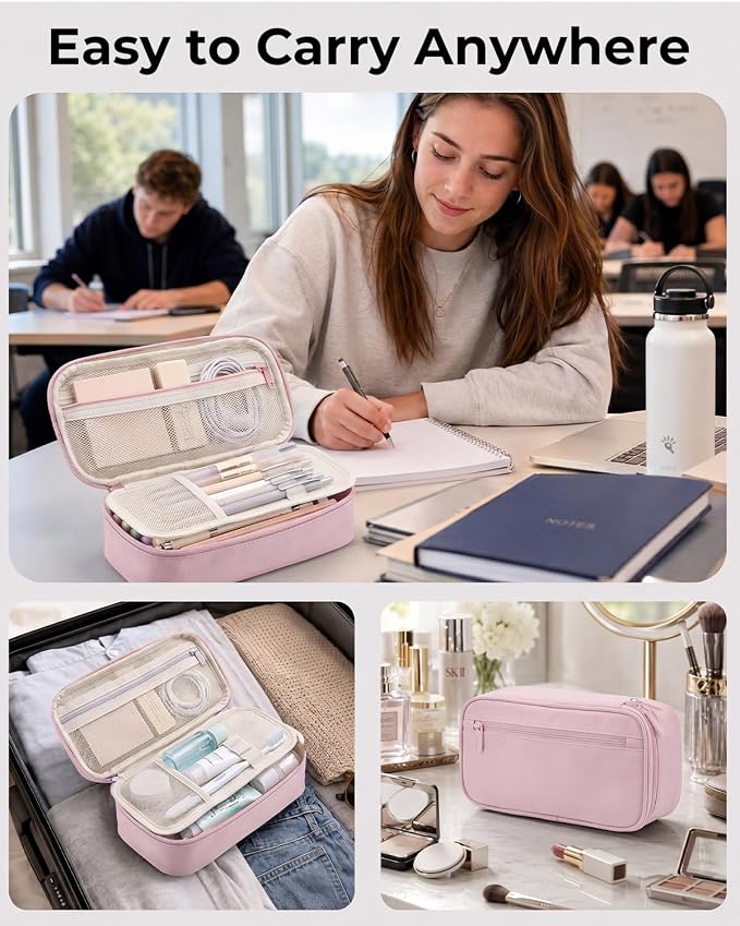 WEMATE Pencil Case, Large Storage Organizer, Makeup Bag, Teacher Must - have, Big Pencil Pouch, Marker Case for College