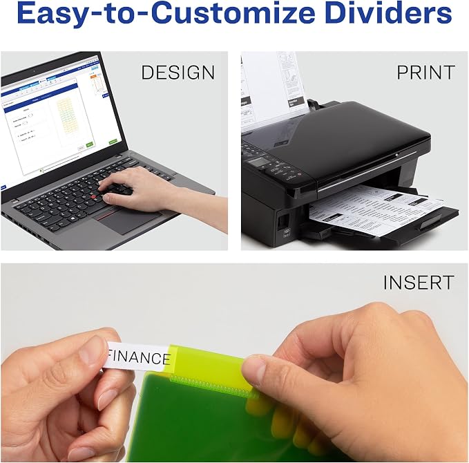 Avery Insertable Plastic Dividers for 3 Ring Binders,8 Tabs per Set,Big Tabs,Two Pockets,Multicolor Binder Dividers,Works with Sheet Protectors (11903),(Pack of 2)