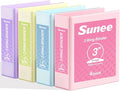 SUNEE 3 Ring Binder 3 Inch 4 Pack, 3" Large Clear View Binders Three Ring PVC-Free (Fit 8.5x11 Inches) for School or Office Supplies, Assorted Pastel