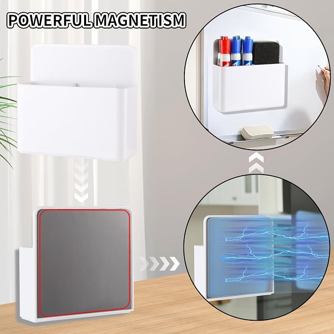 Camelmother 2Pcs Magnetic Dry Erase Marker Holder For Whiteboard Fridge | 2Slots Locker Accessories Teacher Classroom Must Haves Fridge magnets
