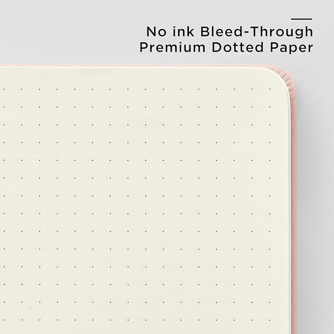 &And Per Se Dotted Journal Notebook, A5 Hardcover Aesthetic Dotted Notebook – 160 Pages 100gsm Thick Dot Grid Paper, 3 Sticker Sheets – Gift-Ready Journaling Kit for Women (Color Block)