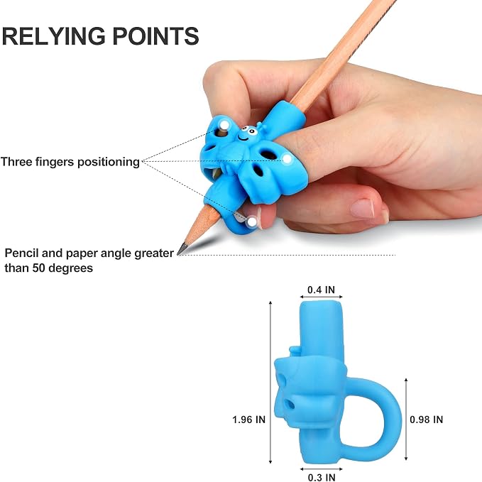 KOABBIT 8 Packs Pencil Grips Pencil Grips for Kids Handwriting for Toddlers & Preschoolers, Pencil Holder Grip Posture Correction Training Writing Aid.