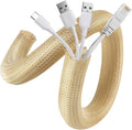 AGPTEK Cable Sleeve, 10ft - 4/5 inch Cable Management, Desk Cord Cover Organizer Wire Hider for Home Office Computer TV Wire Loom Tubing, Pet Proof Cord Protector from Cat Dog Chewing, Wood Color