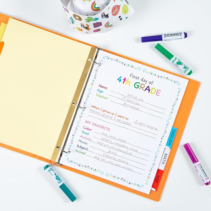 Avery Binder Dividers - 5-Tab Insertable Multicolor Big Tabs for Binders,Sets of Dividers (11109),(Pack of 48)