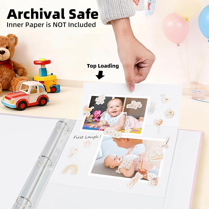 Vienrose Scrapbook Refill Pages 8.5x11, 50 Pack Heavyweight Clear Page Protectors for 3 Ring Binders, Top Loading Plastic Sleeves for Scrapbook Albums & Photo Storage (No Paper Inserts, Acid Free)