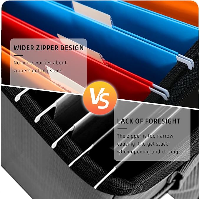 Fireproof File Box with PVC Slides for Hanging Folders, Collapsible Document Organizer Box for Home Office, Fireproof Filing Cabinet Storage Case, File Organizer for Large Legal Letter Documents