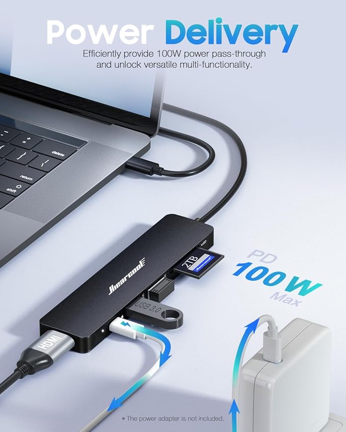 Hiearcool USB C Hub, USBC Hub Multi-Port Adapter for MacBook Pro/Air M1 M2, 4K HDMI USB-C Dock Dongle for iPad and Other Type C Devices