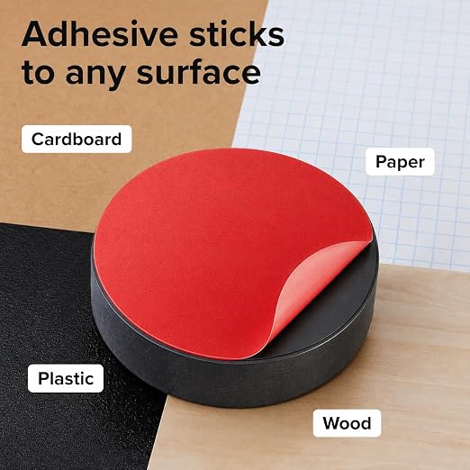 Strong Ceramic Round Magnets With Adhesive Backing (1x0.15"/25x4mm, 100 pcs) - Heavy Duty Sticky Magnets, Non-Corrosive, Versatile For Home, Office, Workshop, Whiteboard, Fridge And Hobby Use