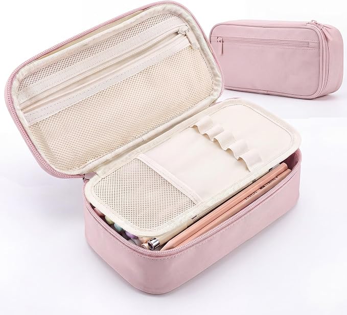 WEMATE Pencil Case, Large Storage Organizer, Makeup Bag, Teacher Must - have, Big Pencil Pouch, Marker Case for College