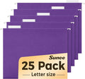 SUNEE 25 Pack Hanging File Folders, Purple Folders, Hanging File Folders Letter Size with 1/5-cut Tabs, Stay Organized for Your Home and Office Bulk File and Documents