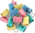ZZTX 24 Pack Large Binder Clips 1.6 Inches Assorted Colors | Paper Clamps Clips, Durable steel, Strong clip, Color-coded