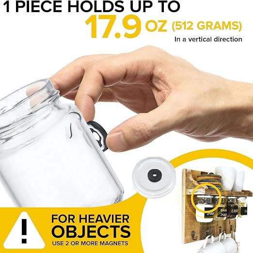 Heavy Duty Ring Magnets - Ultra Strong (1.2x0.18/30x4.5mm, 80 pcs) Magnets with Holes for DIY & Crafts - Space Organization Set for Home, Workshop, Refrigerator, Whiteboard, Office, Classroom