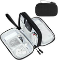 FYY Electronic Organizer, Travel Cable Organizer Bag Pouch Electronic Accessories Carry Case Portable Waterproof Double Layers All-in-One Storage Bag for Cable, Cord, Charger, Phone, Pattern Black (M)