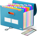 Sooez Upgraded Accordion File Organizer, Expanding File Folder with Deeper 12 Pockets - Never Cover Up Index Tabs, Monthly Bill Paper Receipt Document Organizer, Letter A4 Size for Home Office School