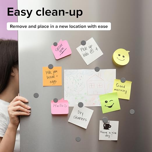 Strong Ceramic Round and Square Magnets with Adhesive Backing (3 Sizes Mix, 120 pcs) – Heavy Duty Sticky Magnets, Non-Corrosive, Versatile for Home, Office, Workshop, Whiteboard, Fridge and Hobby Use