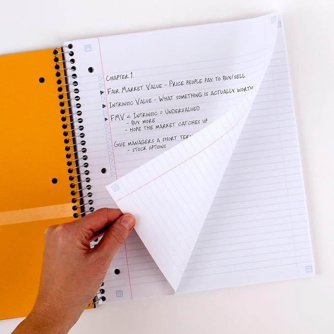 Five Star Spiral Notebooks Plus Study App, 2 Pack, 3 Subject, College Ruled Paper, 11" x 8-1/2", 150 Sheets, Blue & Red (38502)