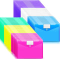 Sooez 48 Pack File Folders, Clear Poly Envelopes Plastic Folders, Folder for Documents Letter A4 Size with Label Pocket, Teacher School Office Supplies Organization Storage, Assorted Color