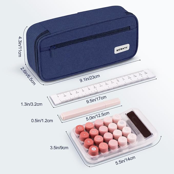 WEMATE Pencil Case, Large Storage Organizer, Makeup Bag, Teacher Must - have, Big Pencil Pouch, Marker Case for College