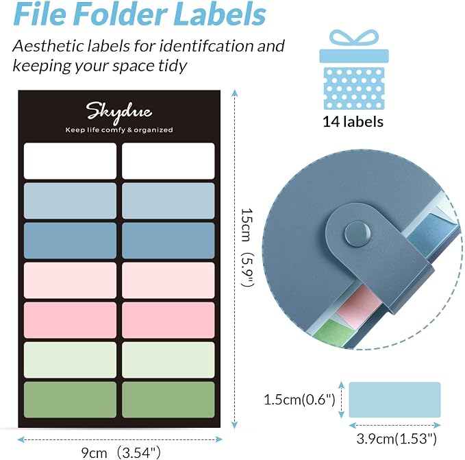 SKYDUE Expanding File Organizer with 8 Pockets, Accordion File Folders with Labels, Portable Document Paper Bill Receipt Organizer, Home College School Office Supplies, Letter Size, Blue