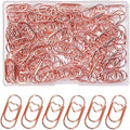100 Pack Love Heart Shaped Paper Clips, Mini Paperclips Papers, 0.8inch Small Paper Clips for Office School Home Desk Organizers (Rose Gold)