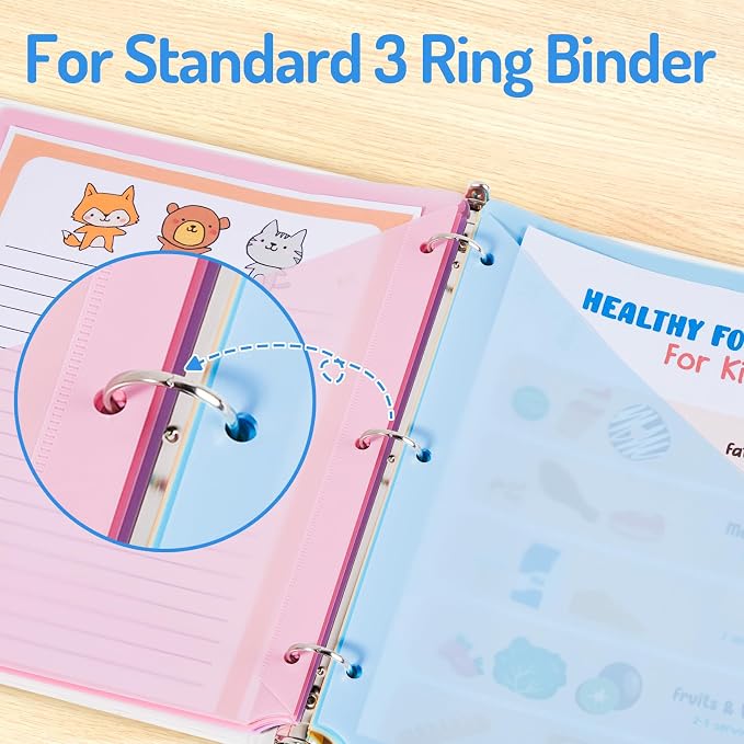 Forvencer 24 Count Dividers with Two Pockets, 8 tab Binder Dividers for 3 Ring Binder Organizer, Binder Divider with Tabs for School Office and Home Organization, Multicolor, 3 Sets