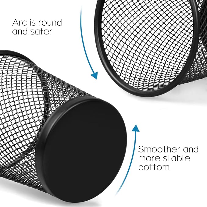 QYH Mesh Pencil Holder for Desk 6 Pack, Metal Pen Cup Black | Pen Holder for Desk, Desk Organizer for Office, Business, School & Home