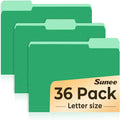 SUNEE File Folders, 36 Pack Manilla Folders 8.5 x 11, Colored File Folders Home Office School Supplies for Documents Files Paper, Green