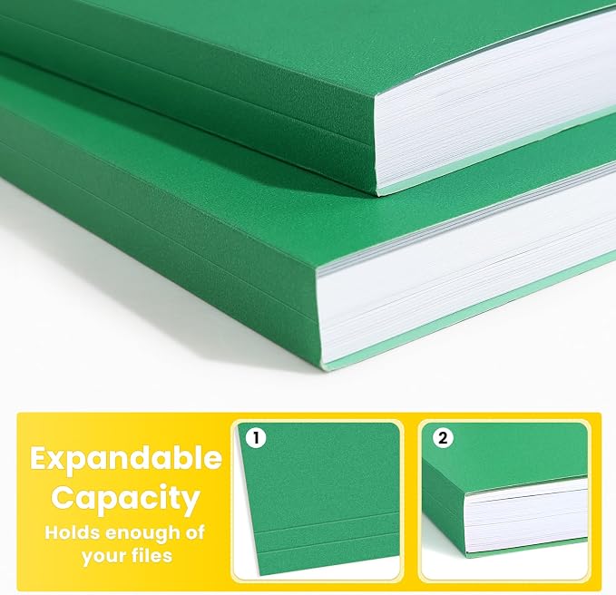 SUNEE File Folders, 36 Pack Manilla Folders 8.5 x 11, Colored File Folders Home Office School Supplies for Documents Files Paper, Green