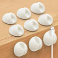 SmiLife Cable Clips, Cord Holder, Adhesive Cord Clips, Wire Holder for Cable Management, Phone Charger, Desk, Wall, Nightstand and Office, White 9 PCS