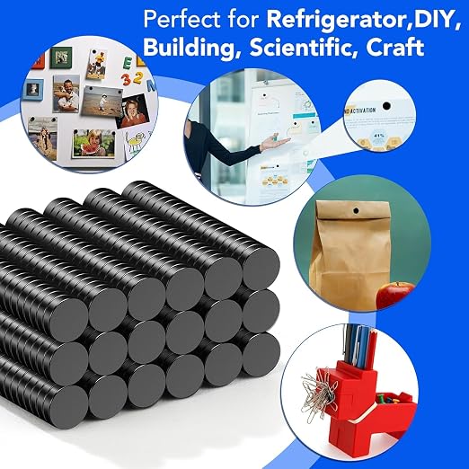 TRYMAG 120 Pcs Small Strong Magnets, 15x2mm Neodymium Rare Earth for Crafts, Heavy Duty Round Mini Disc Refrigerator Magnets for Whiteboard, Locker, Fridge, Dry Erase Board