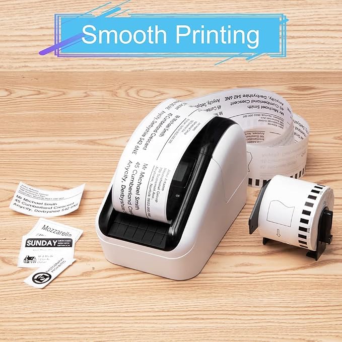 20 Rolls DK-2205 Compatible with Brother DK2205 (2.4 in X 100 Ft) Continuous Length Label Use with QL-800 QL 600 810W 820nwb Printer - 20 White Paper Rolls + 2 Frame
