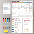 Dry Erase Magnetic Calendar for Refrigerator, 3 Pack- Monthly & Weekly & Daily Planner Magnet Whiteboard for Fridge Wall Door - Shopping, Meal/Menu, to Do List, Family Schedule Planning Board (D)