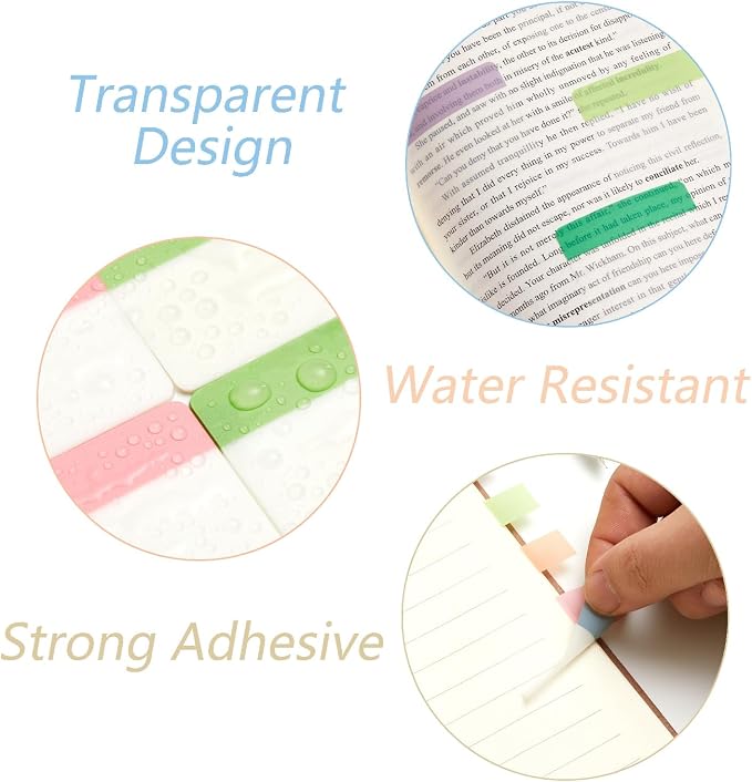 Sticky Index Tabs Book Page - 500Pcs 2 Inch Writable Colored Pages Markers,Repositionable File Tab Flags Labels Self Adhesive Reading Divider Sticker for Books, Binders, Notebook and Folders (Stylish)