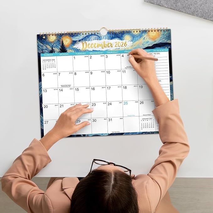 Calendar 2026-2027 - Wall Calendar 26-27, Jul 2026 - Dec 2027, 15" x 11.5" | 2026-2027 Monthly Wall Calendar, 18 Months Calendar, Large with Hook, Perfect for Organizing, For Home, Office And Classroom