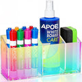 Magnetic Dry Erase Marker Holder, Acrylic Magnet Pen Holder for Whiteboard, Refrigerator, Magnetic Fridge Organizer for Office, Classroom, Whiteboard Maker Holder, Locker Organizer(Colorful)