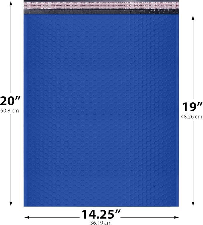Royal Blue Bubble Mailers 14.50x20, Poly Padded Envelopes #7, 100 Pack | Holds Clothing & Bulk Items, Self-Seal Closure, Cushioned Protection, Water-Resistant Poly, Bulk Pack
