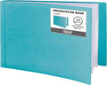 Dunwell 8.5x11 Portfolio Binder (Aqua, Horizontal), Plastic Presentation Book, 24 Pockets Displays 48 Pages of Letter Size Documents, Certificates, Keepsakes, Art Portfolio Folder, Acid-Free Poly