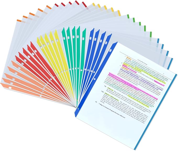Sheet Protectors, Aipker Plastic Page Protectors for 3 Ring Binder, Heavy Duty 8.5 x 11 Paper Sheet Protector, Clear Binder Sleeves, Color Edge Document Protector for Office School (40 Pack)
