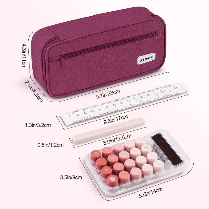 WEMATE Pencil Case, Large Storage Organizer, Makeup Bag, Teacher Must - have, Big Pencil Pouch, Marker Case for College