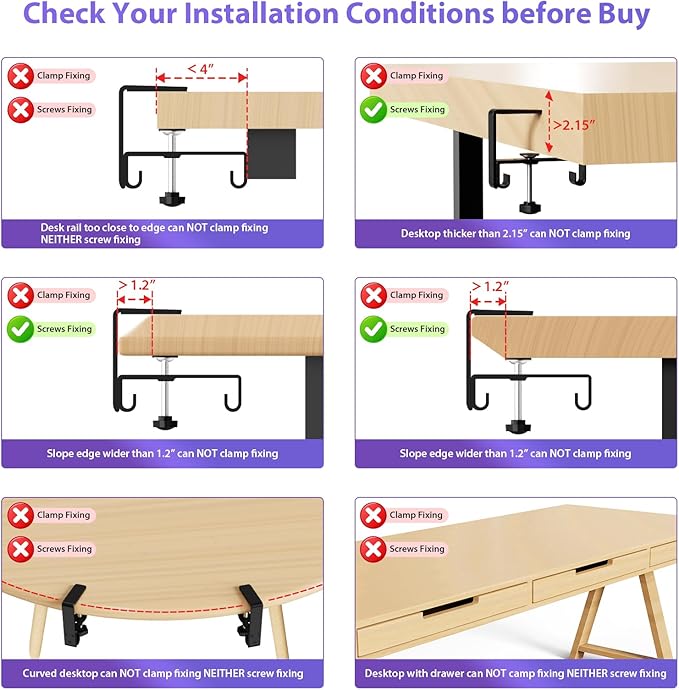 Univivi No Drill Under Desk Cable Management Tray, 36" Cord Organizer for Table, Clamp/Screw Mount Desk Cable Management, Premium Fabric Cable Management Tray for Office, Home