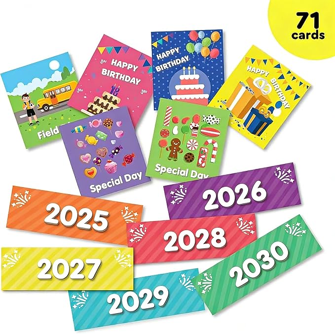 EAMAY Classroom Monthly Calendar Pocket Chart with 71 Cards for Kids Learning for Home,Blue